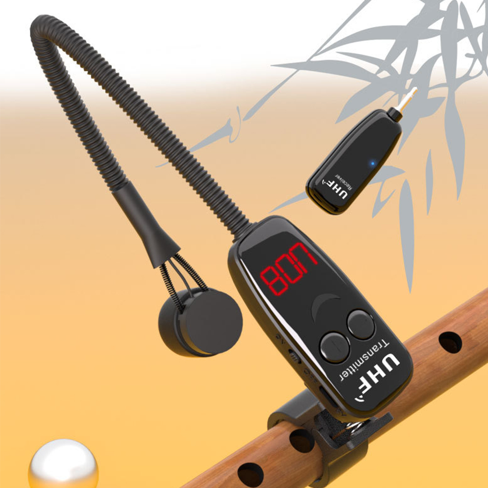 Musical Instrument Flute - Microfone Sem Fio UHF com Clipe,