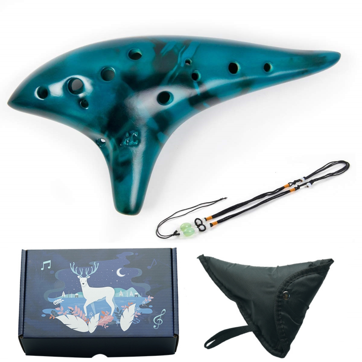 Song With Musical Instrument - Alto C Cerâmica Ocarina Instrumento Musical