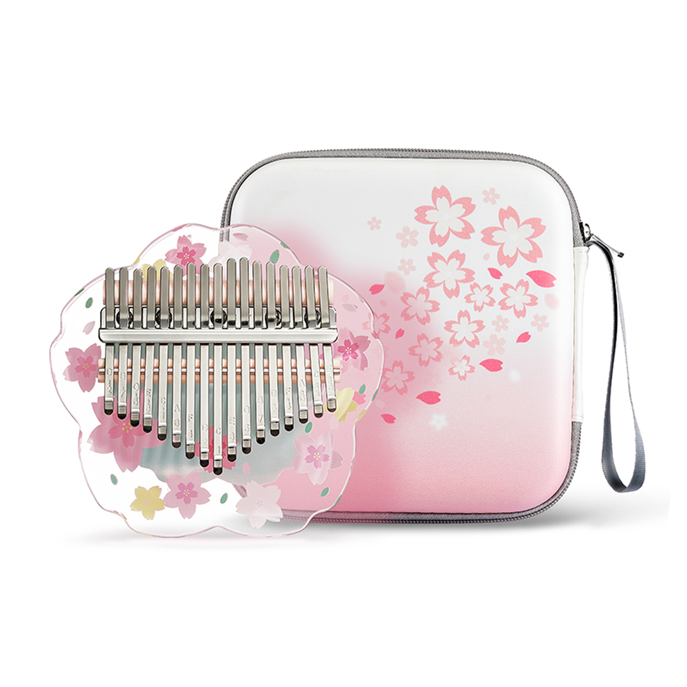 Musical Instrument Names - Hluru-Kalimba transparente com estojo e painel,