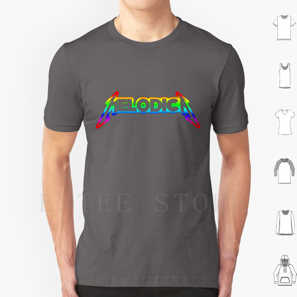 Musical Instrument Jokes - Arco-íris melódica t camisa impressão algodão