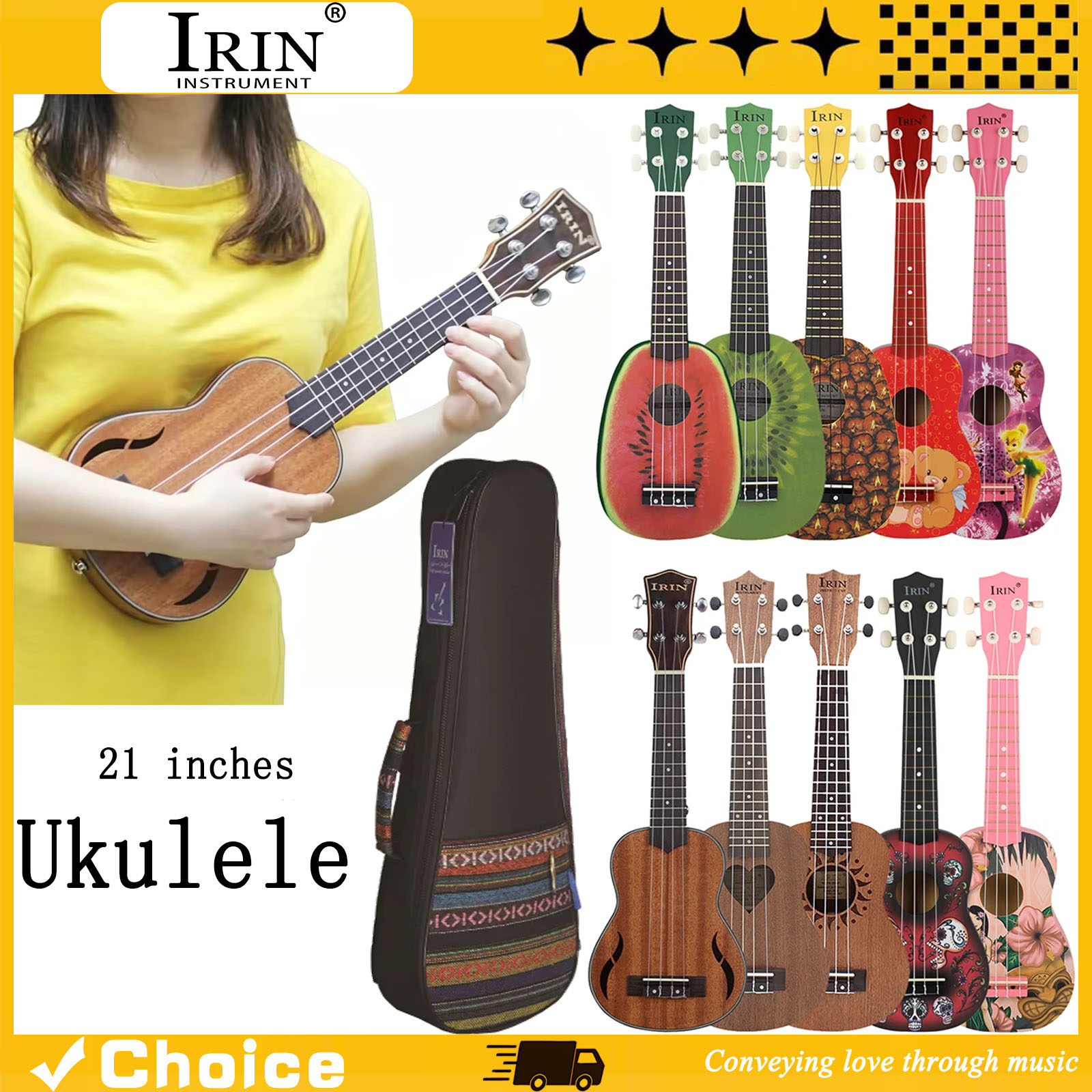 Musical Instrument Names - Ukulele Soprano de 21 Polegadas, Guitarra