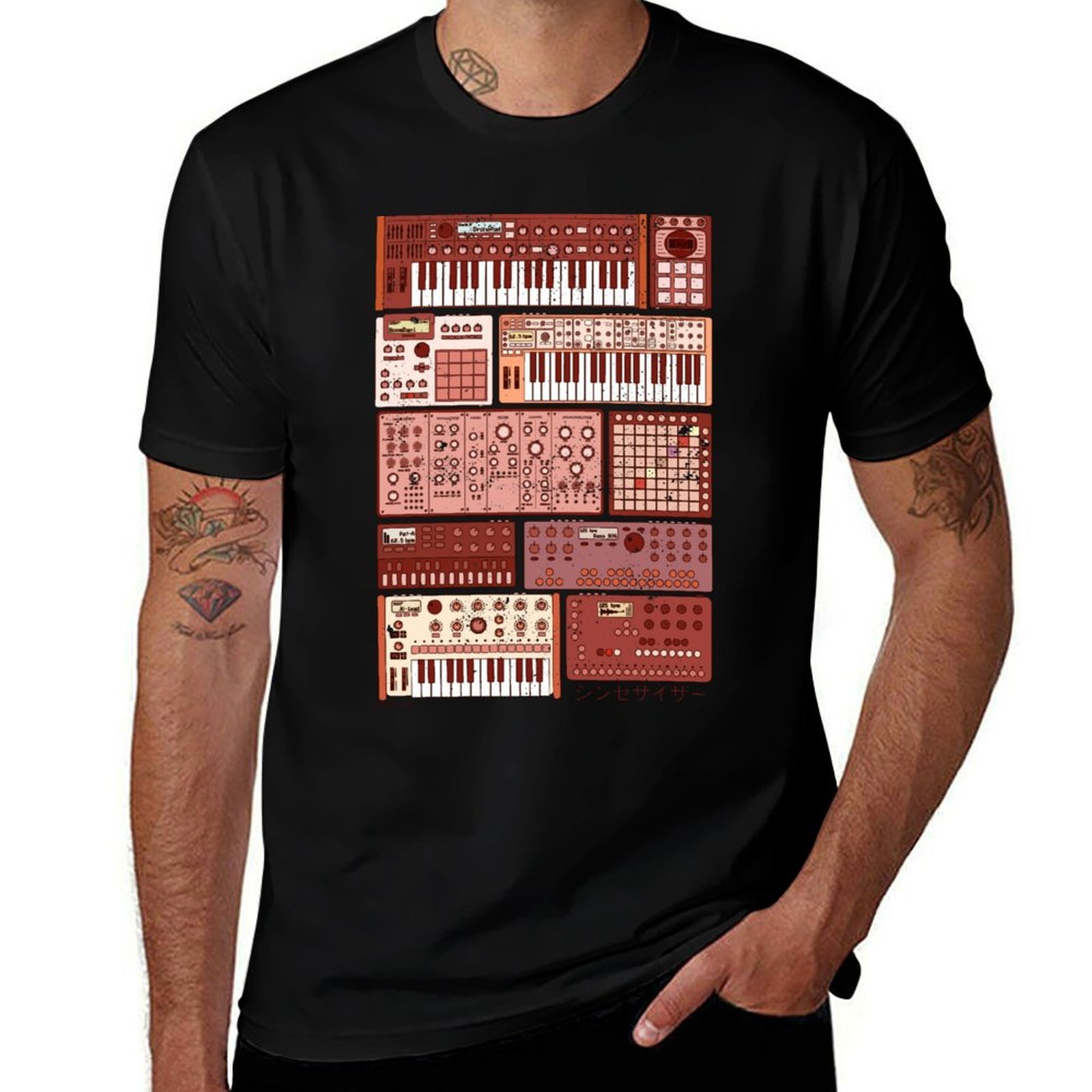 Musical Instrument Synthesizer - Camiseta casual resistente a manchas com