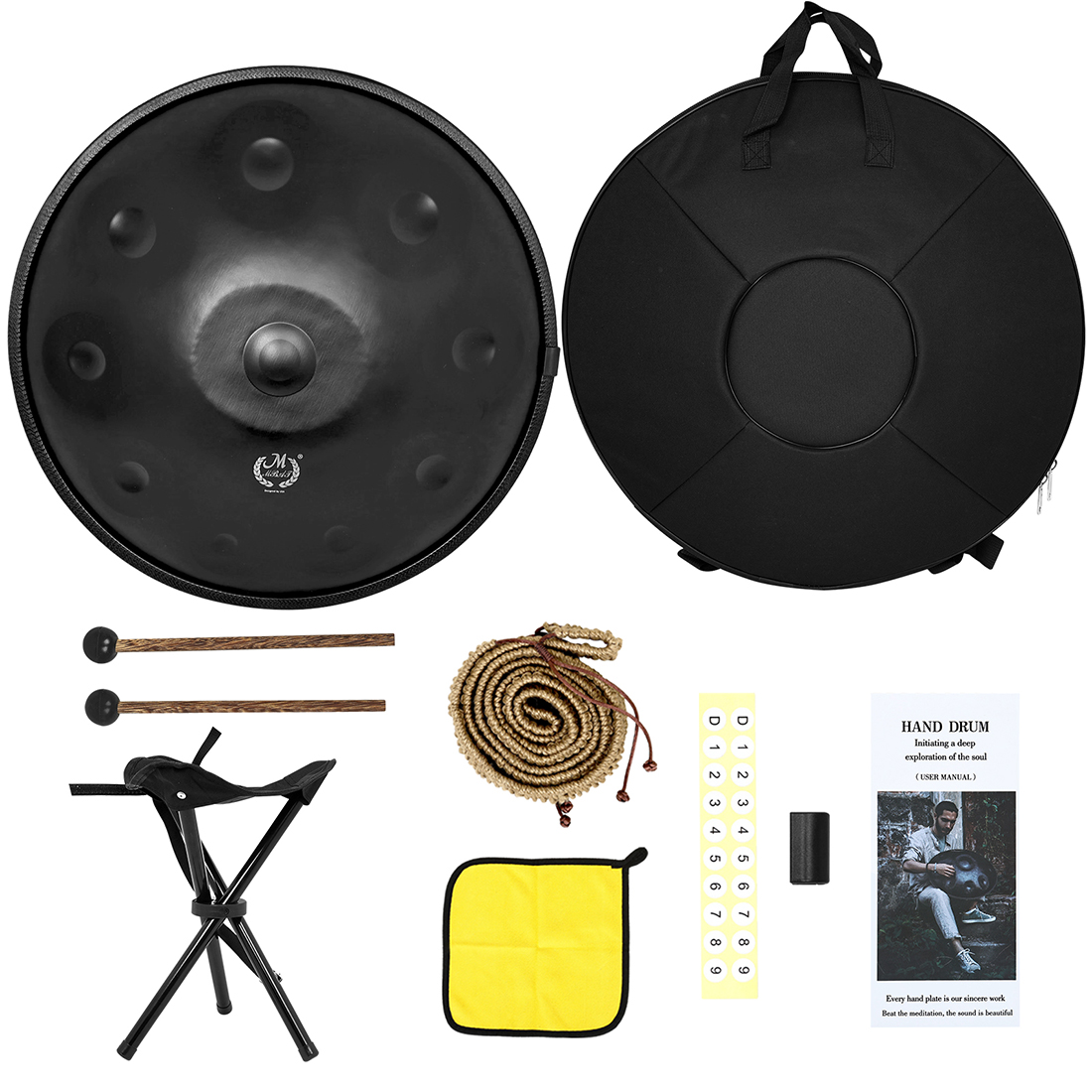 M MBAT Tambor Handpan de Aço d - Musical Instrument Handpan avaliação e preço