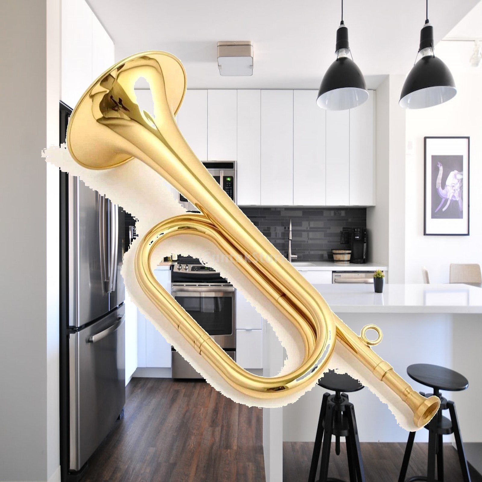 Mini Corneta de Latão Compacta - Musical Instrument Bugle avaliação e preço
