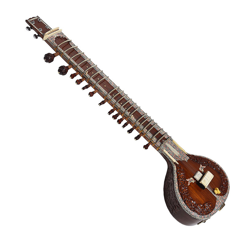Sitar indiano clássico, instru - Musical Instrument Sitar avaliação e preço