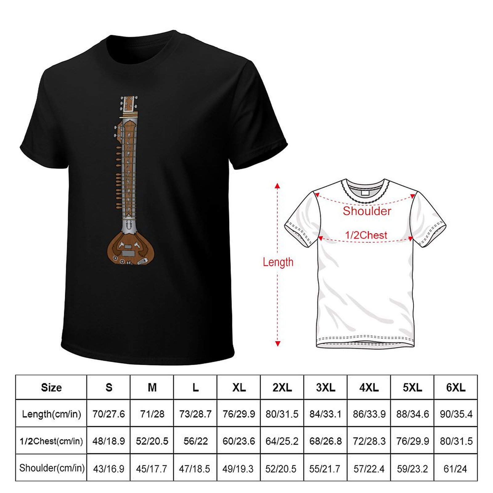 INSTRUMENTOS MUSICAIS - Camise - Musical Instrument Sitar avaliação e preço